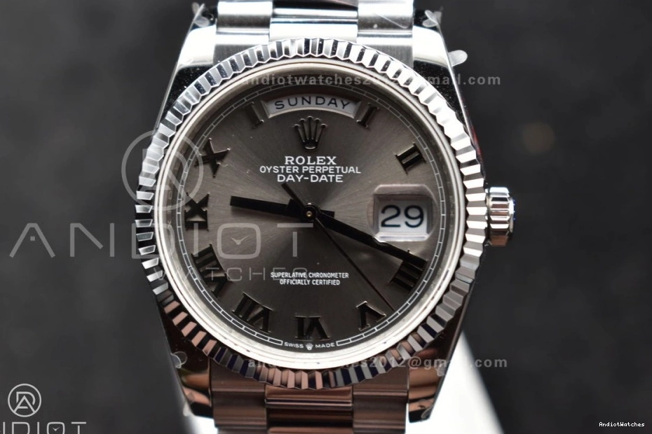 vr3255 DayDate Edition Efficient Weight) 36 on Roman Bracelet Steel V5 Grey Dial (Gain President 684 Best SS QF 904L 1120